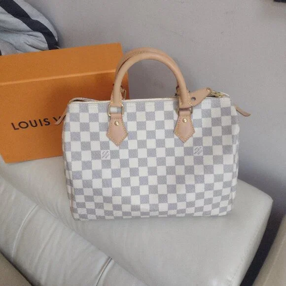 DISCONTINUED Like-NEW  Louis Vuitton DA Speedy 30💙🤍 - Picture 14 of 16
